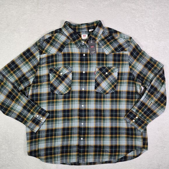 Levi's Other - Levis The Western Standard Fit Plaid Flannel Shirt Mens 2XL Green 574230019